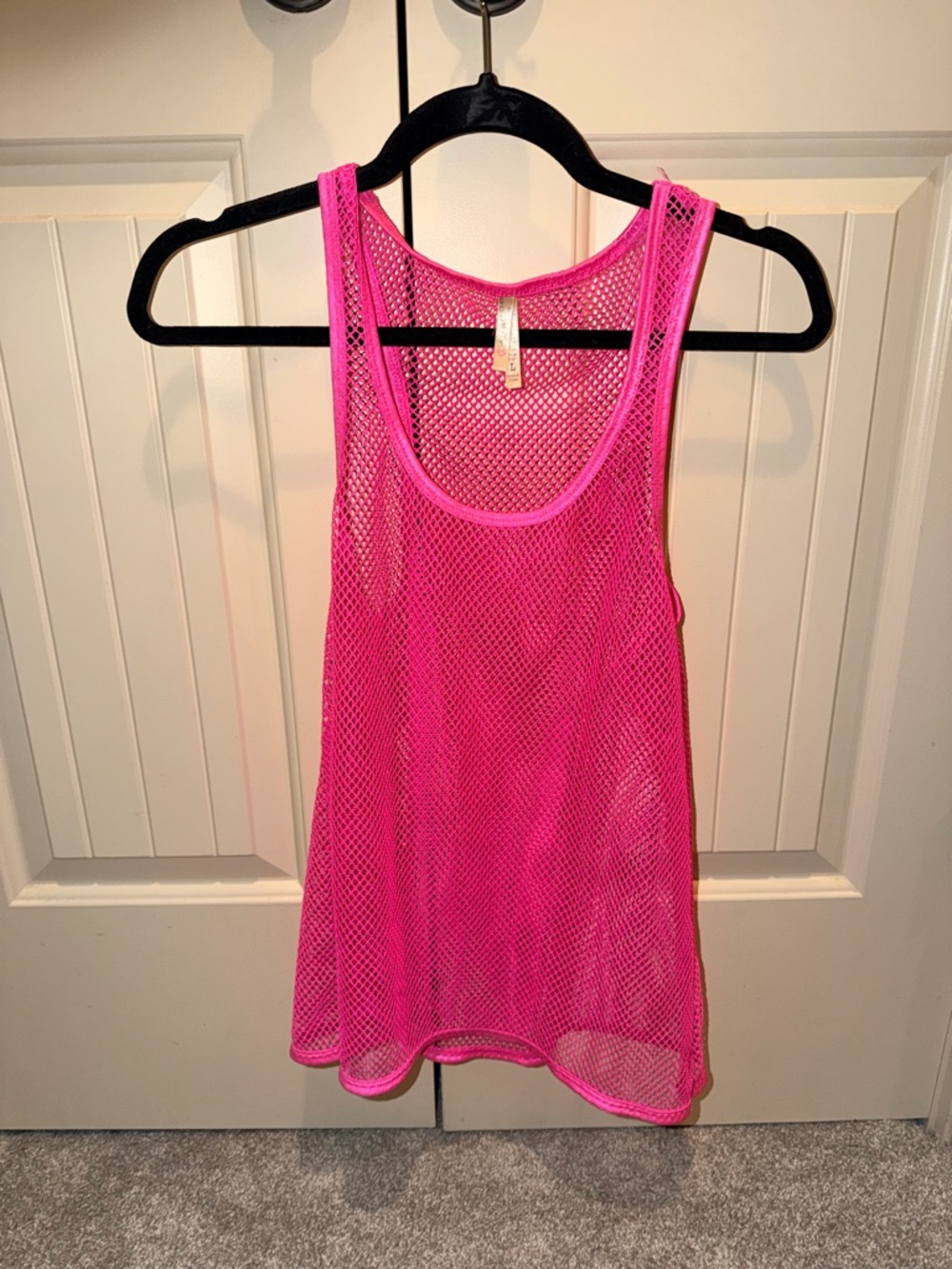 Color Story Hot Pink Mesh Tank Top